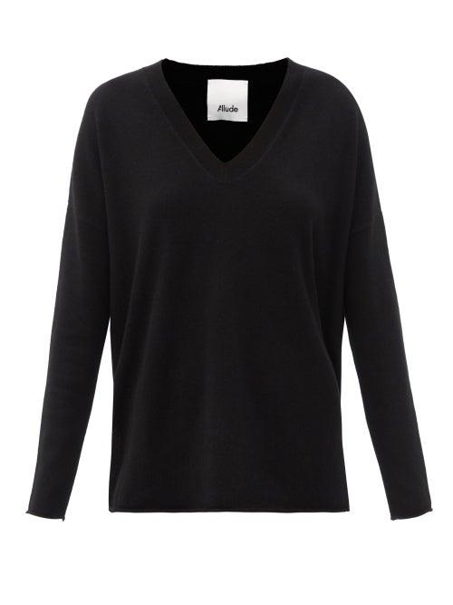 Matchesfashion.com Allude - V-neck Cashmere Sweater - Womens - Black