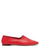 Matchesfashion.com By Far - Petra High Cut Leather Loafers - Womens - Red