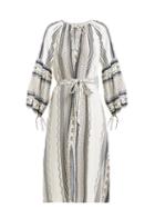 Matchesfashion.com D'ascoli - Royce Floral Print Silk Chiffon Midi Dress - Womens - Black Print