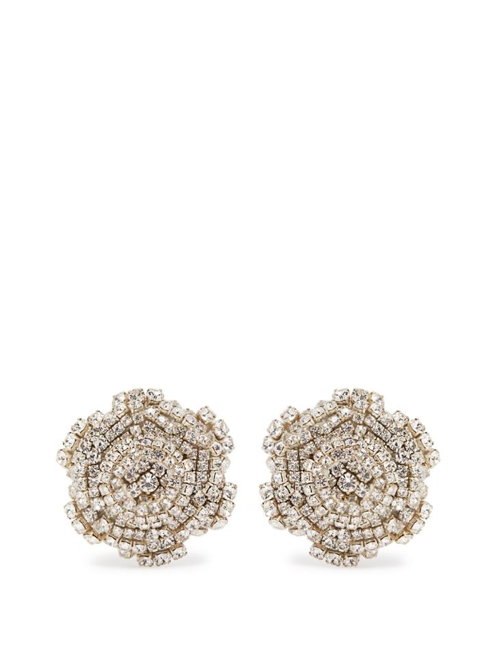 Rebecca De Ravenel Ava Crystal-embellished Rose Earrings