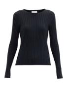 Matchesfashion.com Allude - Ribbed Wool-blend Sweater - Womens - Black