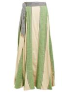 Matchesfashion.com Ace & Jig - Sangria Striped Cotton Wrap Skirt - Womens - Green