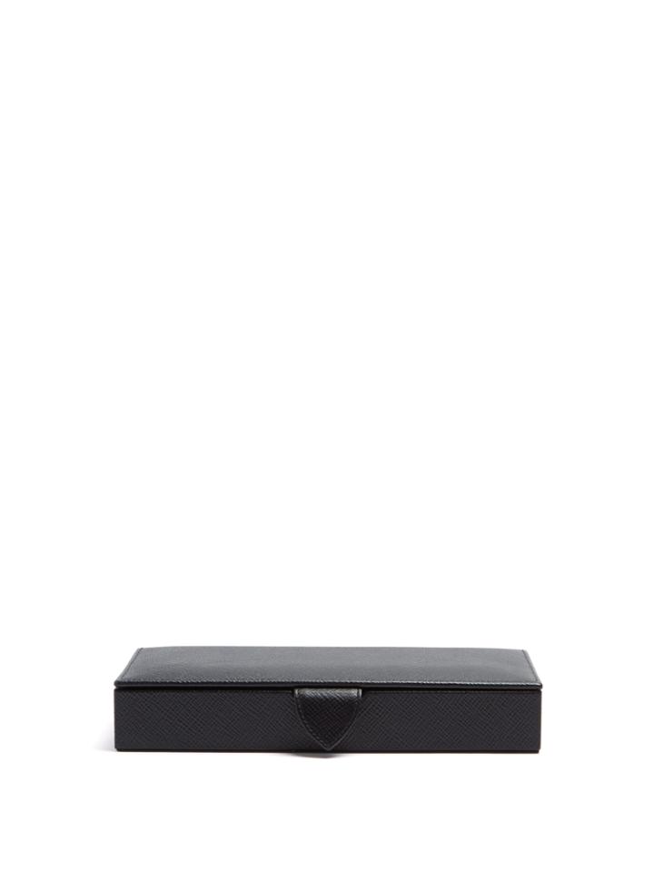 Smythson Panama Leather Cufflink Box