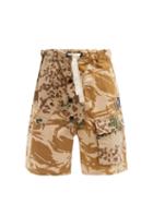 Matchesfashion.com Eye/loewe/nature - Camouflage-print Upcycled Cotton-blend Shorts - Mens - Beige Multi