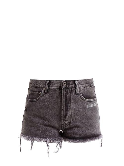 Matchesfashion.com Off-white - Frayed Denim Shorts - Womens - Grey