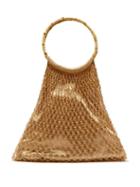 Matchesfashion.com My Beachy Side - Aphrodite Bamboo Handle Beaded Crochet Bag - Womens - Gold