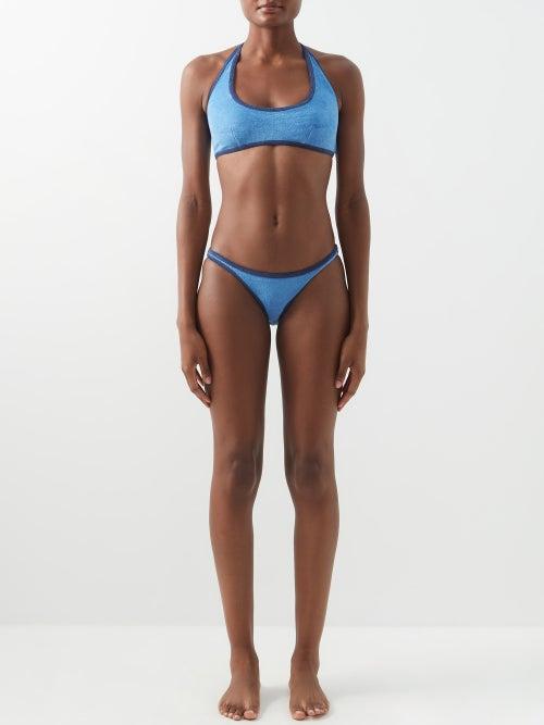 Lisa Marie Fernandez - Amber Cotton-blend Terry Bikini - Womens - Blue
