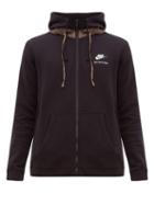 Matchesfashion.com 1017 Alyx 9sm - X Nike Zip Up Layered Hood Cotton Blend Sweatshirt - Mens - Black