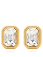 Matchesfashion.com Balenciaga - Dallas Crystal Clip Earrings - Womens - Gold