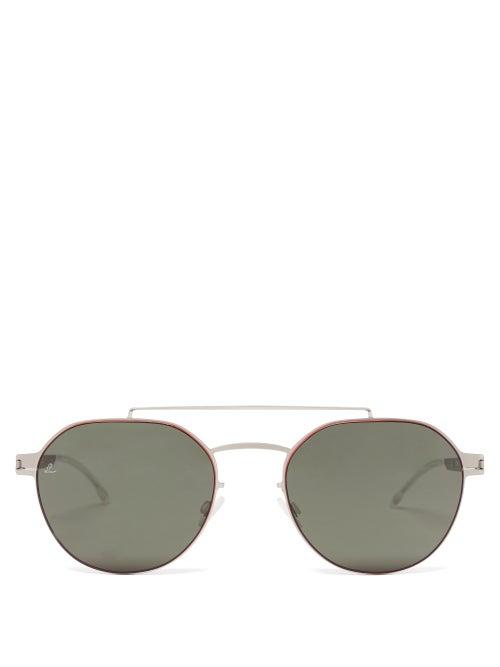 Matchesfashion.com Mykita - X Leica Ml04 Aviator Stainless-steel Sunglasses - Mens - Silver