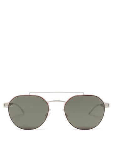 Matchesfashion.com Mykita - X Leica Ml04 Aviator Stainless-steel Sunglasses - Mens - Silver
