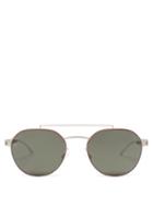 Matchesfashion.com Mykita - X Leica Ml04 Aviator Stainless-steel Sunglasses - Mens - Silver
