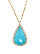 Matchesfashion.com Irene Neuwirth - Diamond, Turquoise & Pearl Pendant Necklace - Womens - Blue