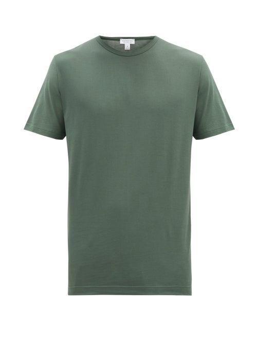 Matchesfashion.com Sunspel - Classic Cotton-jersey T-shirt - Mens - Dark Green
