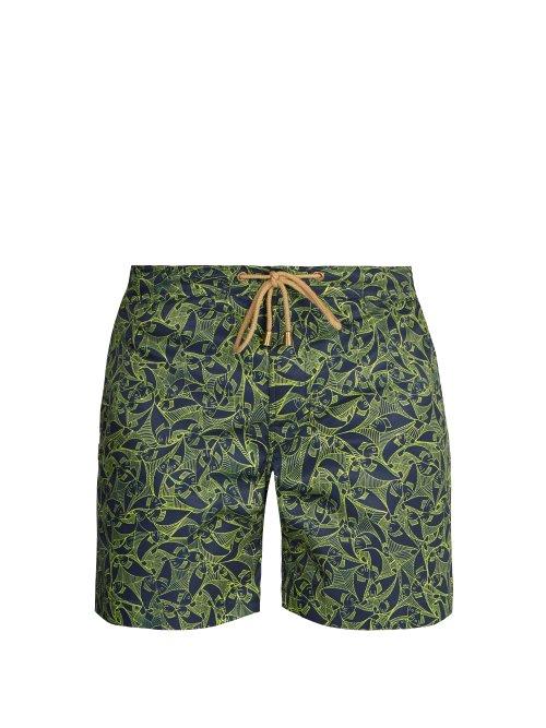 Matchesfashion.com Thorsun - Titan Fit Pescado Print Swim Shorts - Mens - Green Multi