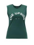 Matchesfashion.com The Upside - Muscle Logo-print Cotton-jersey Tank Top - Womens - Green