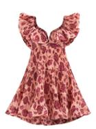 Matchesfashion.com Zimmermann - Lovestruck Flounced Floral-print Poplin Dress - Womens - Pink Print