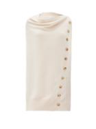 Matchesfashion.com The Row - Arden Draped Buttoned Wool-blend Shawl - Womens - Beige