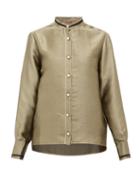 Matchesfashion.com F.r.s - For Restless Sleepers - Eurito Pearl-button Lam Blouse - Womens - Gold