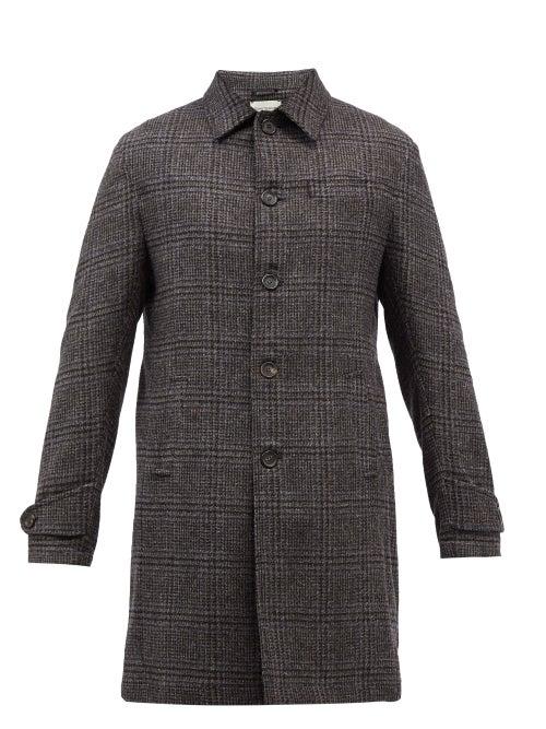 Oliver Spencer - Hartnet Checked Wool Overcoat - Mens - Grey Multi