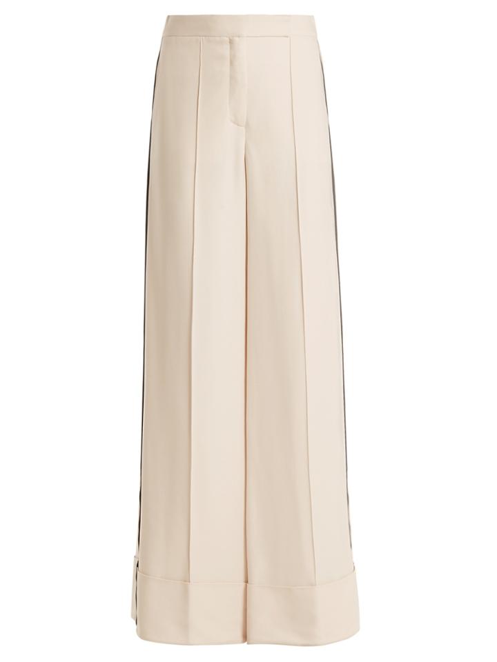 Amanda Wakeley Naha Wide-leg Stripe-detail Trousers