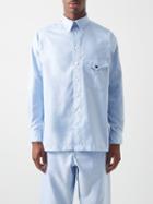 L.e.j - Flap-pocket Cotton-canvas Shirt - Mens - Light Blue