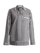 Matchesfashion.com Blouse - Piggy Lace Up Neck Cotton Gingham Shirt - Womens - Black White