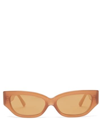 The Attico - X Linda Farrow Venessa Cat-eye Sunglasses - Womens - Brown