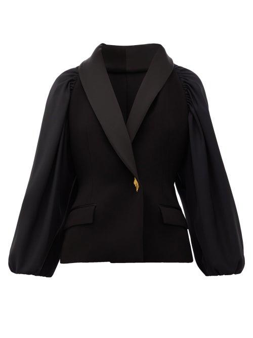 Matchesfashion.com Roksanda - Isobel Balloon-sleeve Single-breasted Jacket - Womens - Black