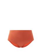 Totme - High-rise Recycled-fibre Bikini Briefs - Womens - Rust Orange