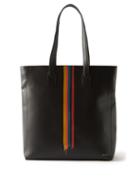Paul Smith - Painted Stripe Leather Tote Bag - Mens - Black