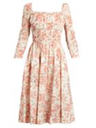 Brock Collection Dorothy Square-neck Floral-print Cotton Dress