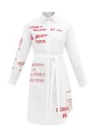 Matchesfashion.com Kilometre Paris - Barrio De Las Letras Cotton Shirt Dress - Womens - White Multi