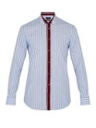 Matchesfashion.com Joseph - Striped Cotton Poplin Shirt - Mens - Blue
