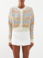 Bernadette - Claudette Fair Isle Moahir-blend Cropped Cardigan - Womens - Blue Orange