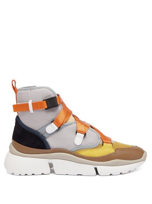 Matchesfashion.com Chlo - Sonnie Raised Sole High Top Trainers - Womens - Grey Multi