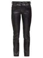 Matchesfashion.com Saint Laurent - Slim Leg Leather Trousers - Womens - Black