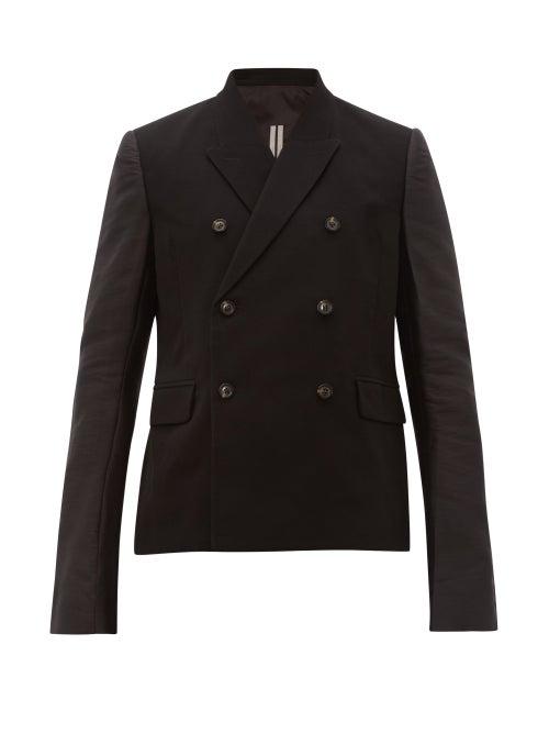 Matchesfashion.com Rick Owens - Double Breasted Wool Blend Blazer - Mens - Black