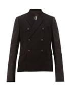 Matchesfashion.com Rick Owens - Double Breasted Wool Blend Blazer - Mens - Black