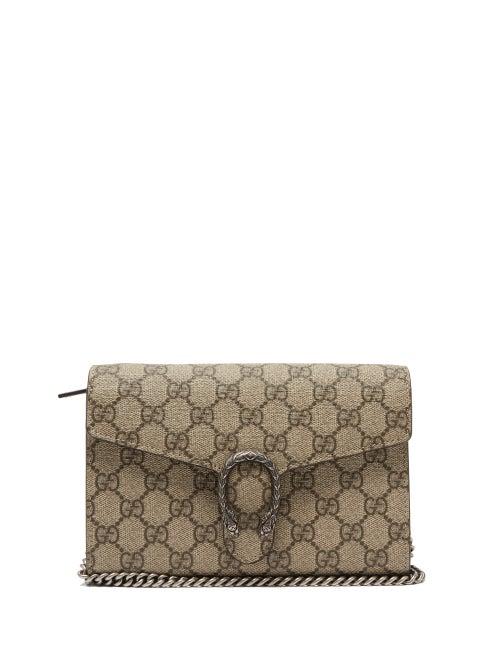 Gucci - Dionysus Chain-strap Gg-supreme Canvas Wallet - Womens - Beige Multi