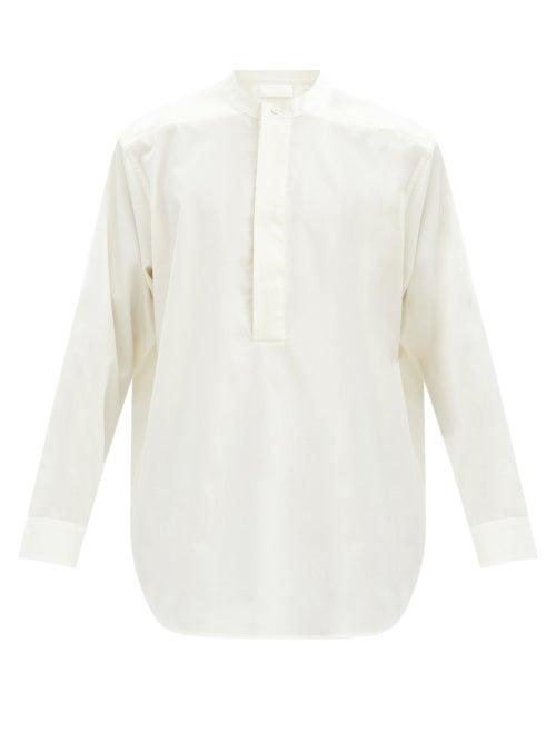 Matchesfashion.com Fearofgodzegna - Oversized Cotton-poplin Henley Shirt - Mens - White