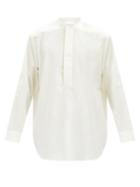 Matchesfashion.com Fearofgodzegna - Oversized Cotton-poplin Henley Shirt - Mens - White