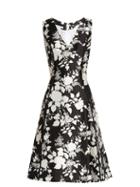 Oscar De La Renta Rosebush-print Sleeveless Silk-blend Dress