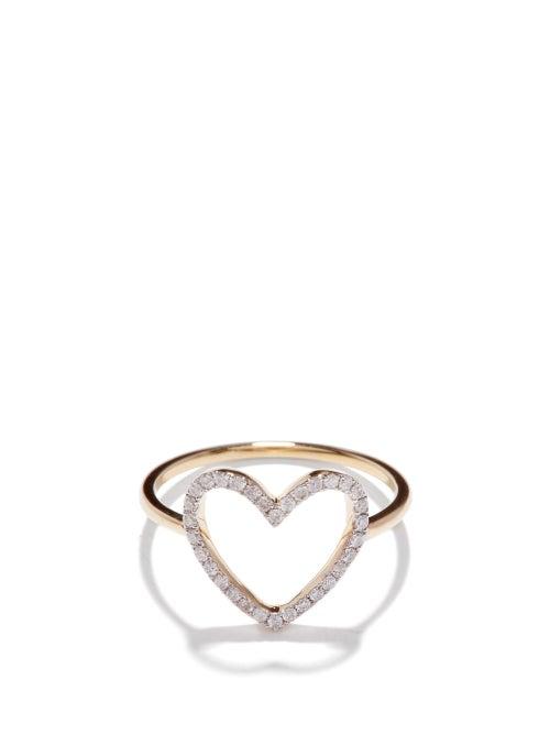 Ladies Fine Jewellery Yvonne Lon - Heart Diamond & 18kt Gold Ring - Womens - Yellow Gold