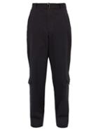 Matchesfashion.com Deveaux - Belted Cotton Twill Cargo Trousers - Mens - Navy