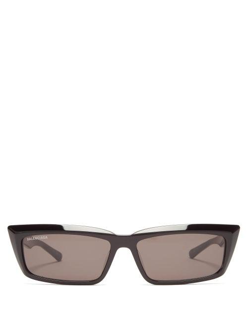 Matchesfashion.com Balenciaga - Rectangular Cat Eye Optyl Sunglasses - Mens - Black