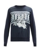 Matchesfashion.com Dolce & Gabbana - Roman-print Silk Sweatshirt - Mens - Navy