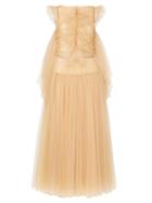 Matchesfashion.com Khaite - Paige Crystal-embellished Tulle Midi Dress - Womens - Beige