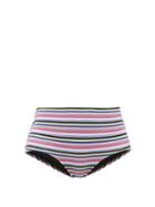 Matchesfashion.com Solid & Striped - The Pomano High-rise Striped Bikini Briefs - Womens - Multi