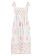 Ladies Beachwear Juliet Dunn - Scalloped Floral-print Cotton Midi Dress - Womens - Pink White